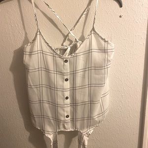 beautiful white top with stripes
